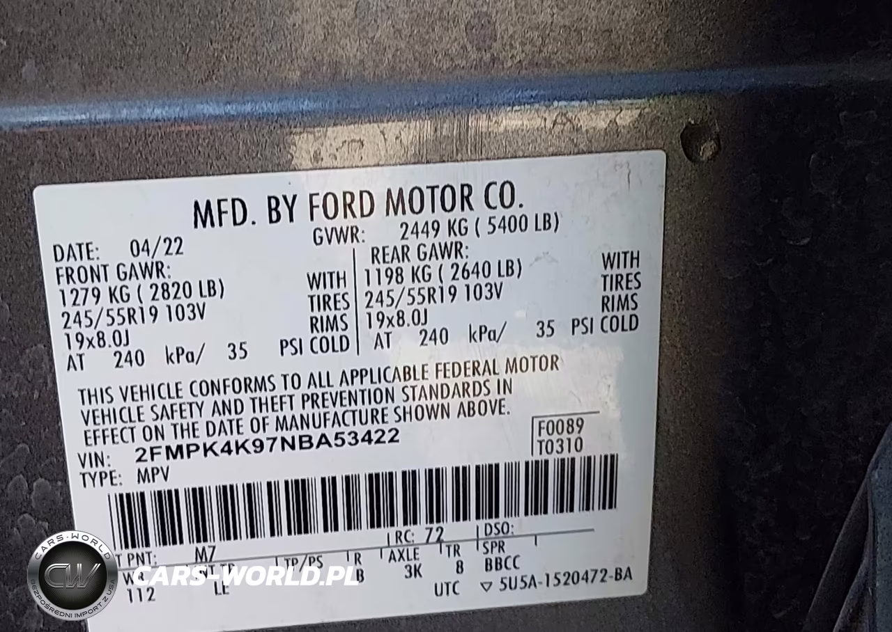 2022 Ford Edge Titanium VIN:2FMPK4K97NBA53422 - 9