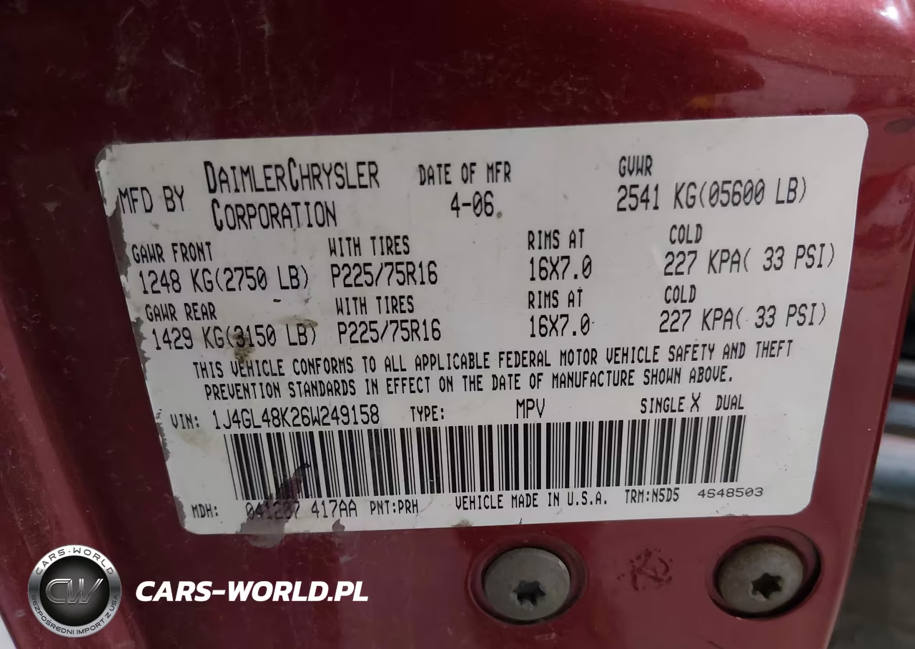 2006 Jeep Liberty Sport VIN:1J4GL48K26W249158 - 9