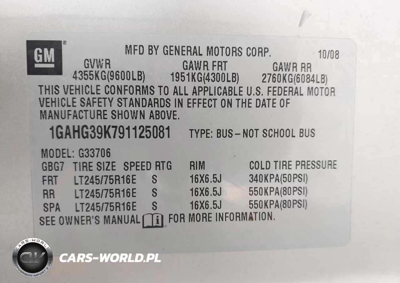 2009 Chevrolet Express 3500 Ls VIN:1GAHG39K791125081 - 9