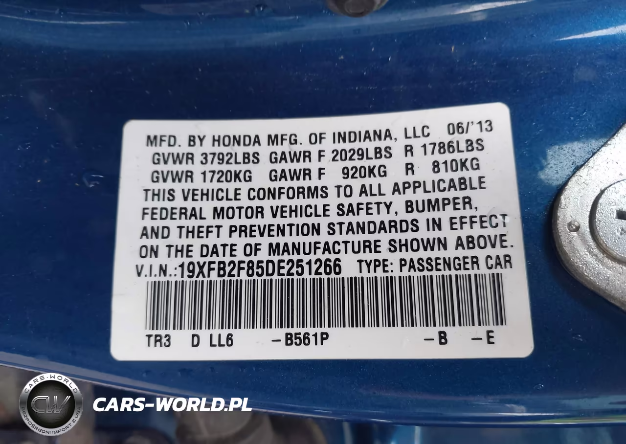 2013 Honda Civic Ex VIN:19XFB2F85DE251266 - 9