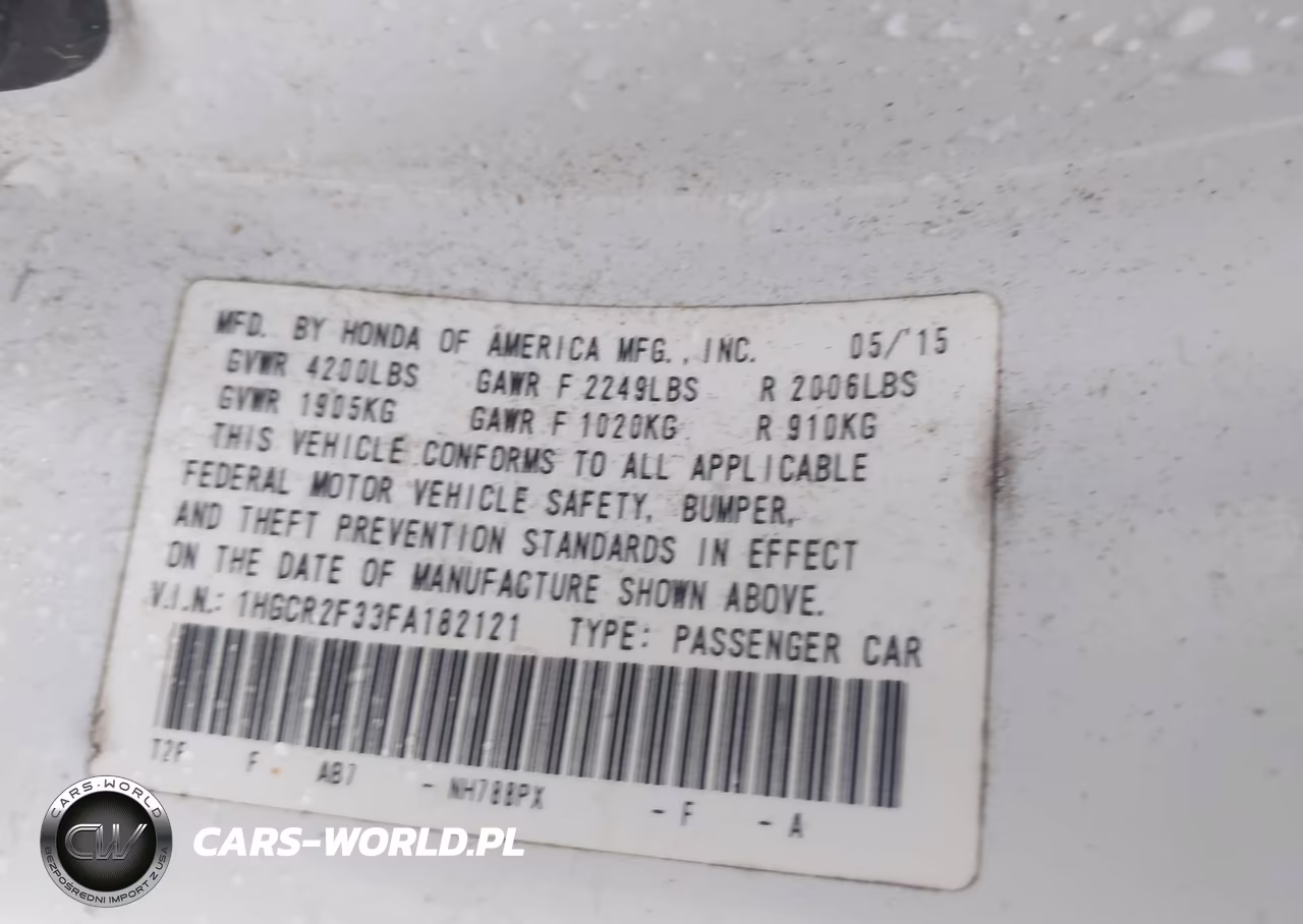 2015 Honda Accord Lx VIN:1HGCR2F33FA182121 - 9