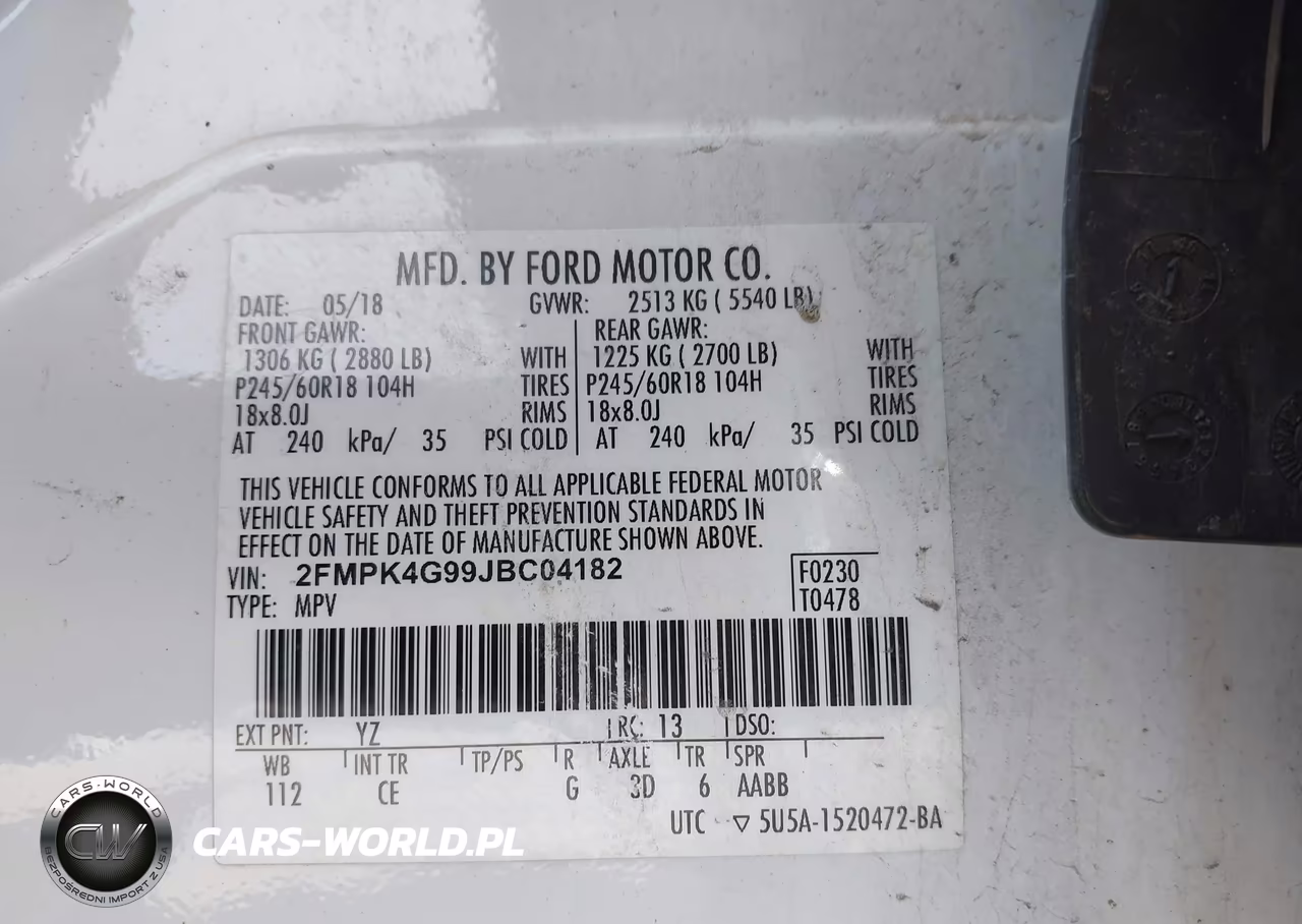 2018 Ford Edge Se VIN:2FMPK4G99JBC04182 - 9
