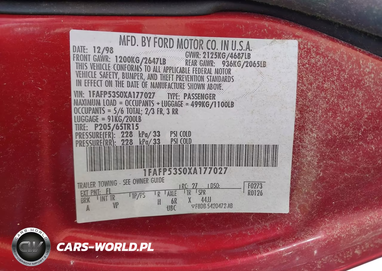 1999 Ford Taurus Se-Se-Ne VIN:1FAFP53S0XA177027 - 9