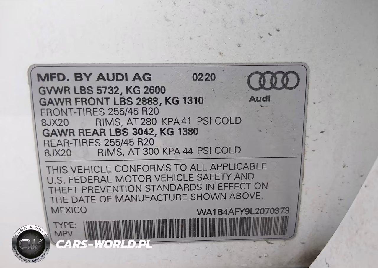 2020 Audi Sq5 Premium Plus Tfsi Quattro Tiptronic VIN:WA1B4AFY9L2070373 - 9