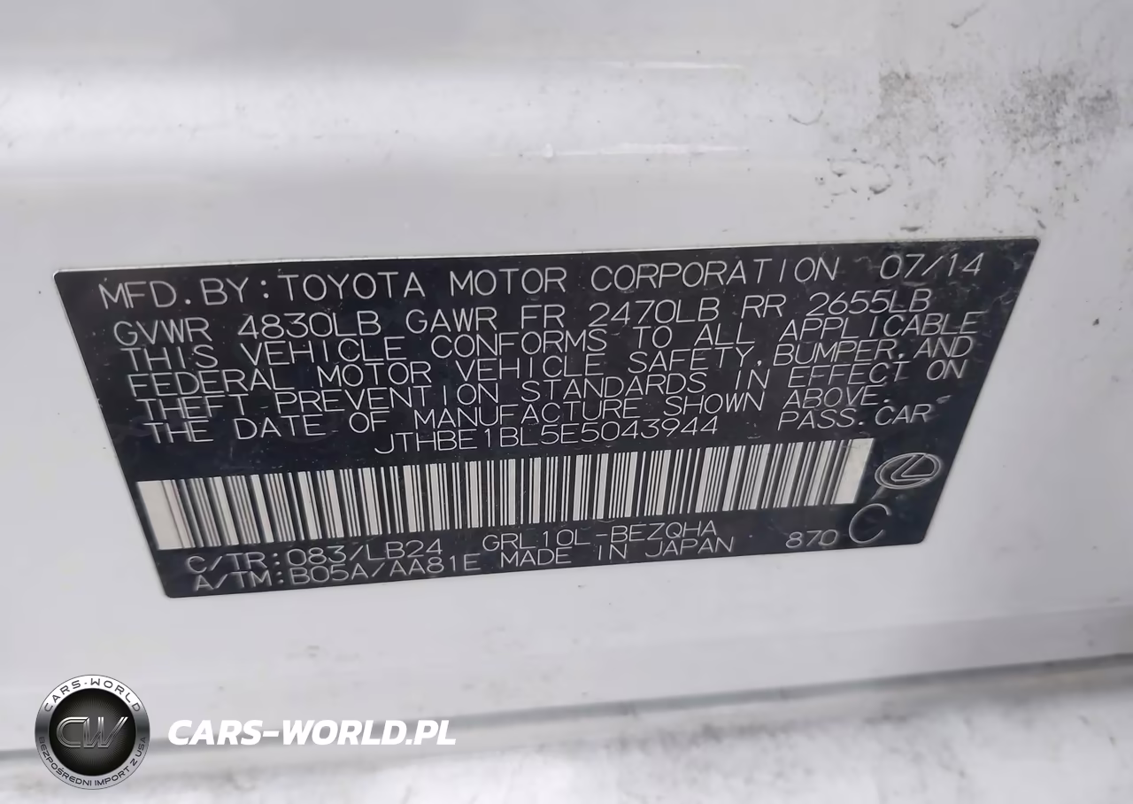 2014 Lexus Gs 350 VIN:JTHBE1BL5E5043944 - 9
