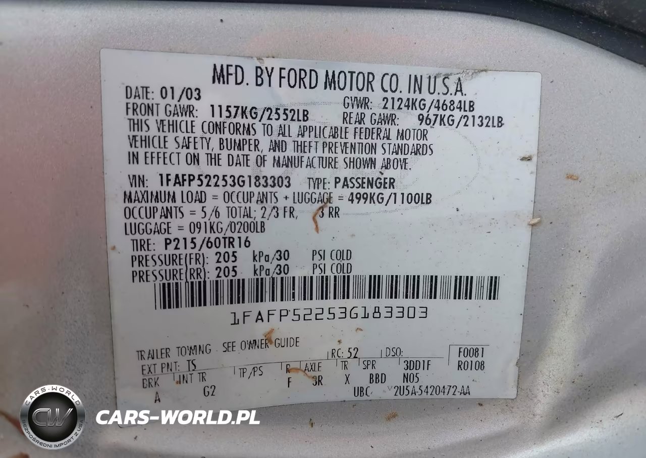 2003 Ford Taurus Lx VIN:1FAFP52253G183303 - 9