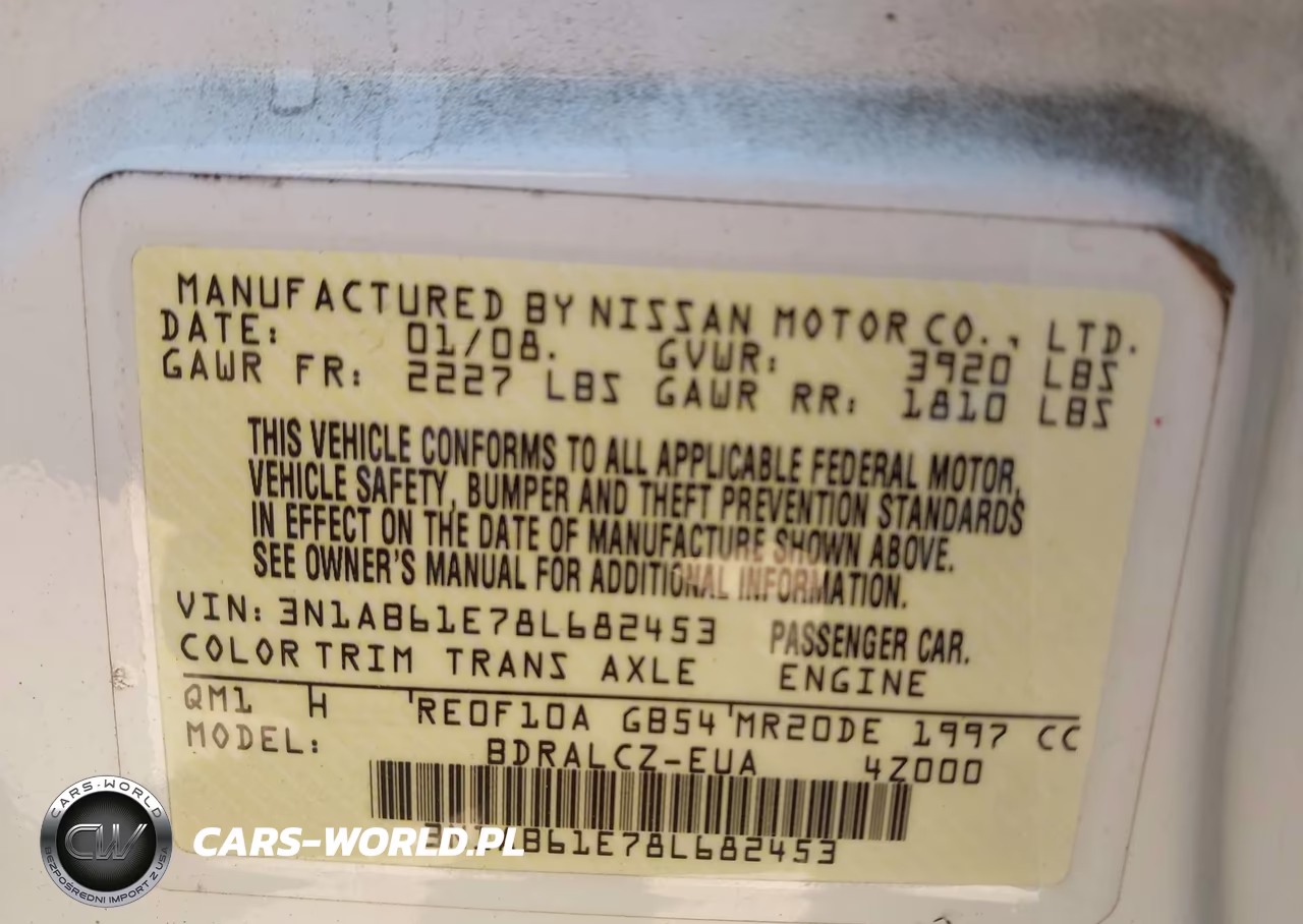 2008 Nissan Sentra 2.0 VIN:3N1AB61E78L682453 - 9