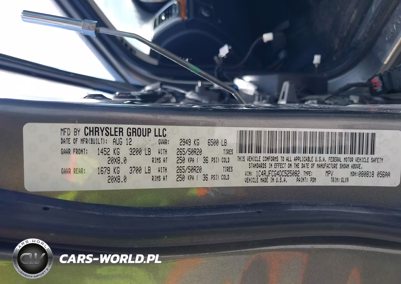 2013 Jeep Grand Cherokee Overland VIN:1C4RJFCG4DC525082 - 9