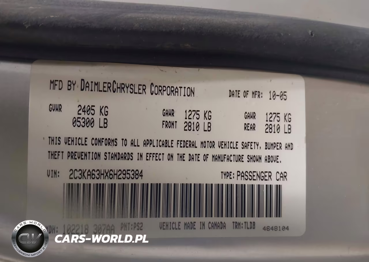 2006 Chrysler 300C VIN:2C3KA63HX6H295384 - 9