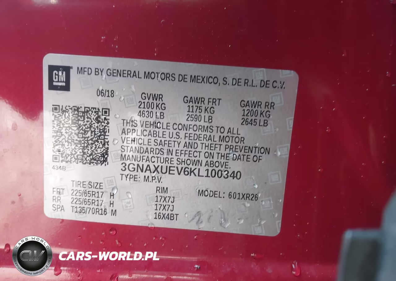 2019 Chevrolet Equinox Lt VIN:3GNAXUEV6KL100340 - 9