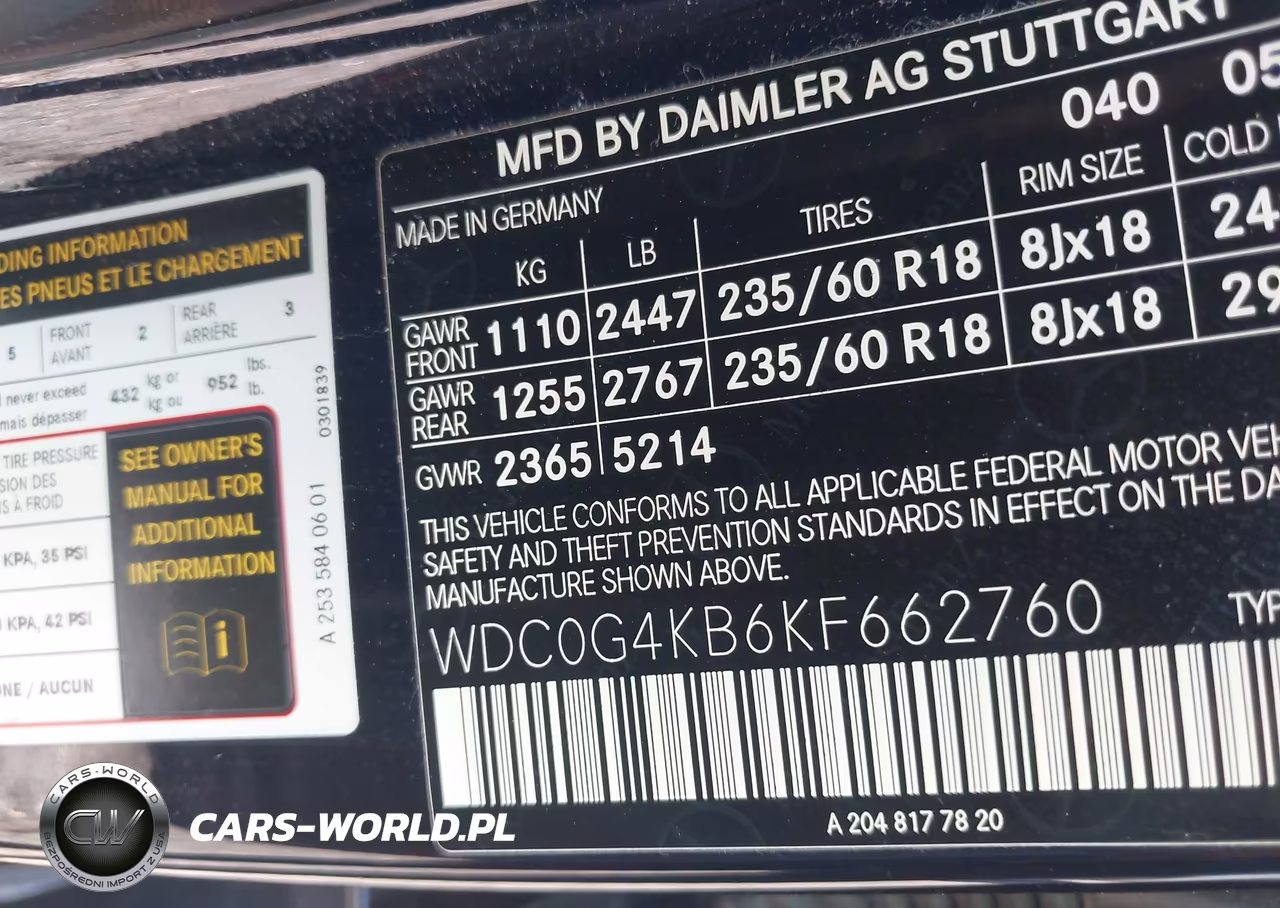 2019 Mercedes-Benz Glc 300 4Matic VIN:WDC0G4KB6KF662760 - 9