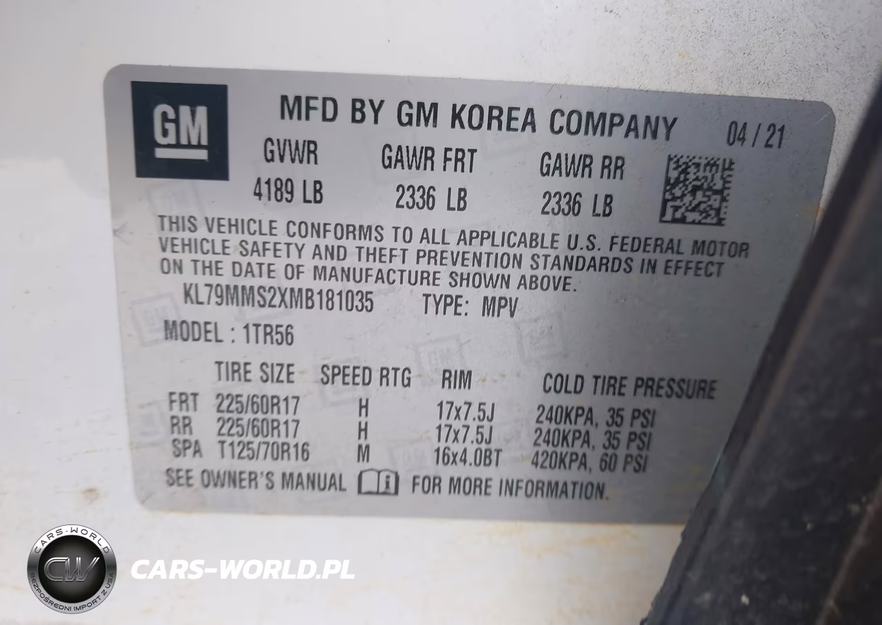 2021 Chevrolet Trailblazer Fwd Ls VIN:KL79MMS2XMB181035 - 9