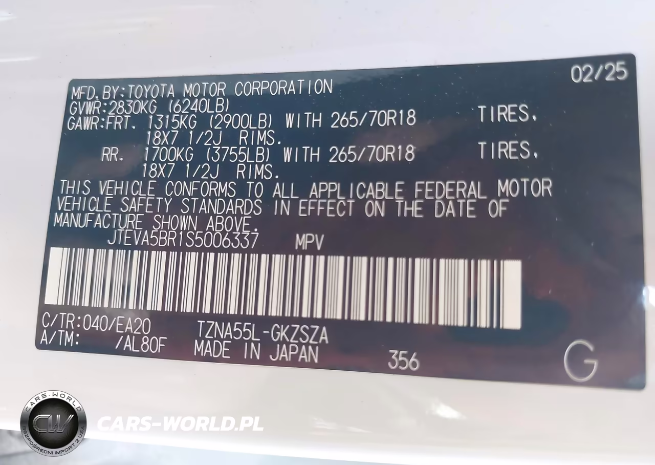 2025 Toyota 4Runner Trd Off Road Premium VIN:JTEVA5BR1S5006337 - 9