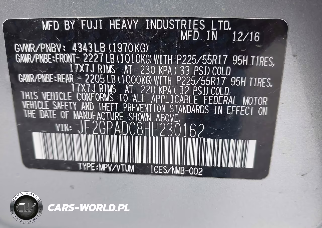 2017 Subaru Crosstrek 2.0I Premium VIN:JF2GPADC8HH230162 - 9