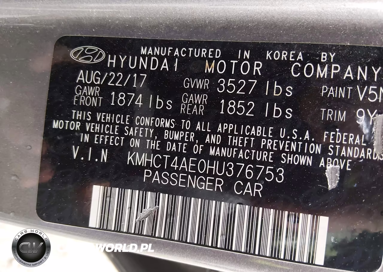 2017 Hyundai Accent Se VIN:KMHCT4AE0HU376753 - 9