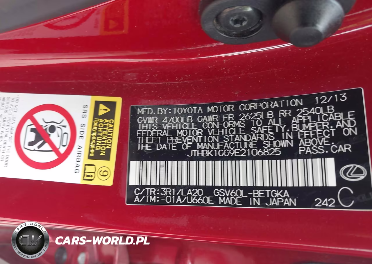 2014 Lexus Es 350 VIN:JTHBK1GG9E2106825 - 9