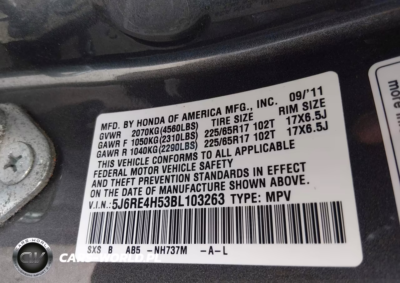2011 Honda Cr-V Ex VIN:5J6RE4H53BL103263 - 9