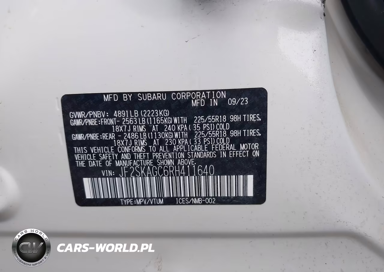 2024 Subaru Forester Sport VIN:JF2SKAGC6RH411640 - 9