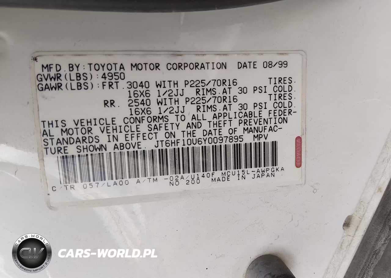 2000 Lexus Rx 300 VIN:JT6HF10U6Y0097895 - 9