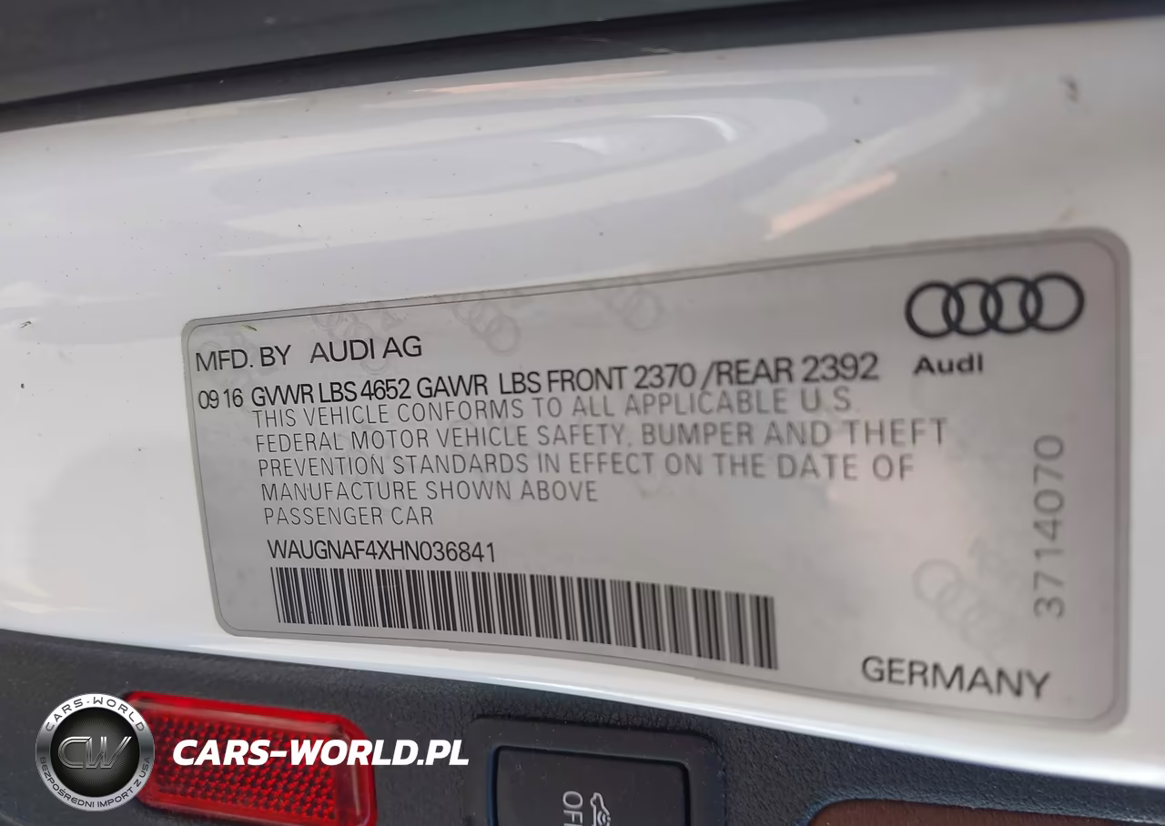 2017 Audi A4 2.0T Premium VIN:WAUGNAF4XHN036841 - 9