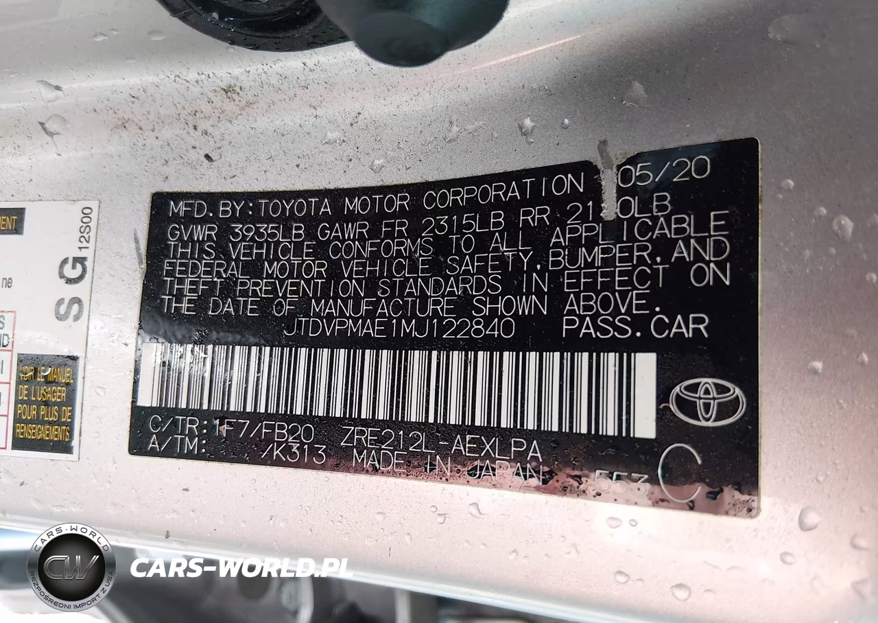 2021 Toyota Corolla Le VIN:JTDVPMAE1MJ122840 - 9