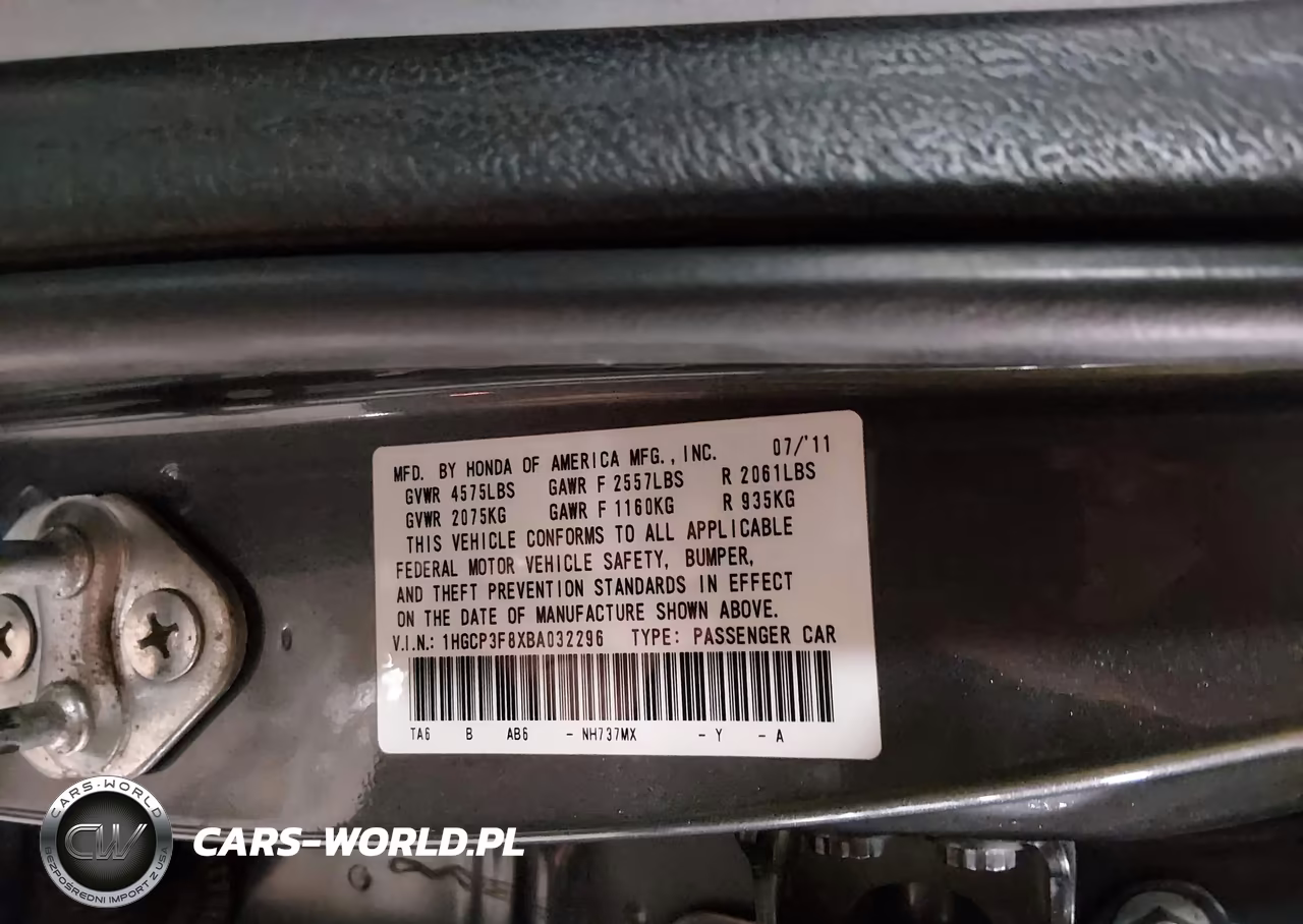 2011 Honda Accord 3.5 Ex-L VIN:1HGCP3F8XBA032296 - 9