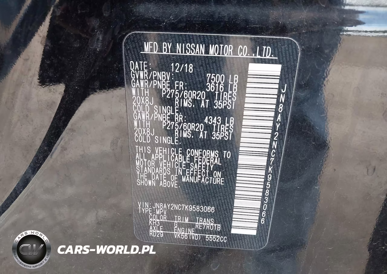 2019 Nissan Armada Sl VIN:JN8AY2NC7K9583066 - 9