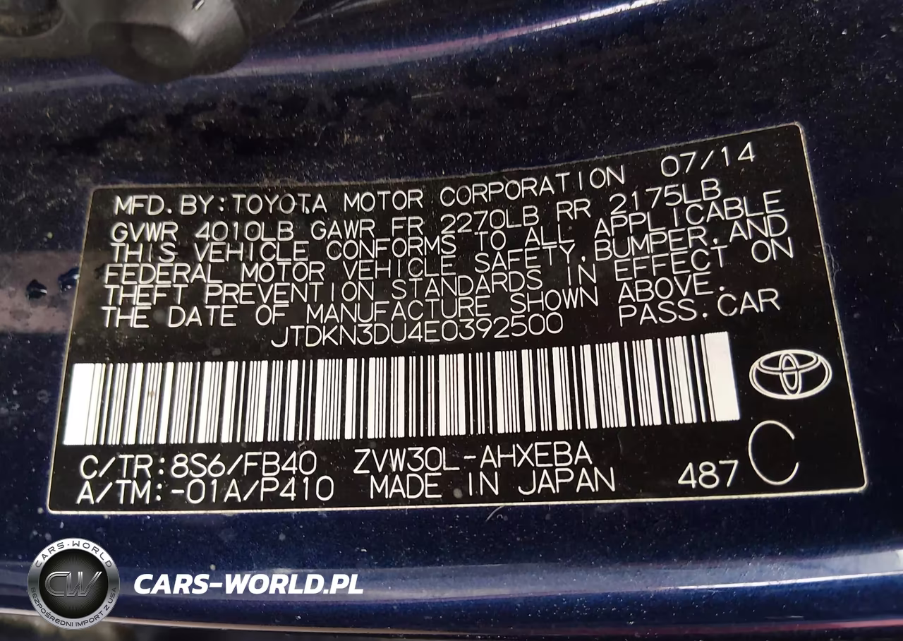 2014 Toyota Prius VIN:JTDKN3DU4E0392500 - 9
