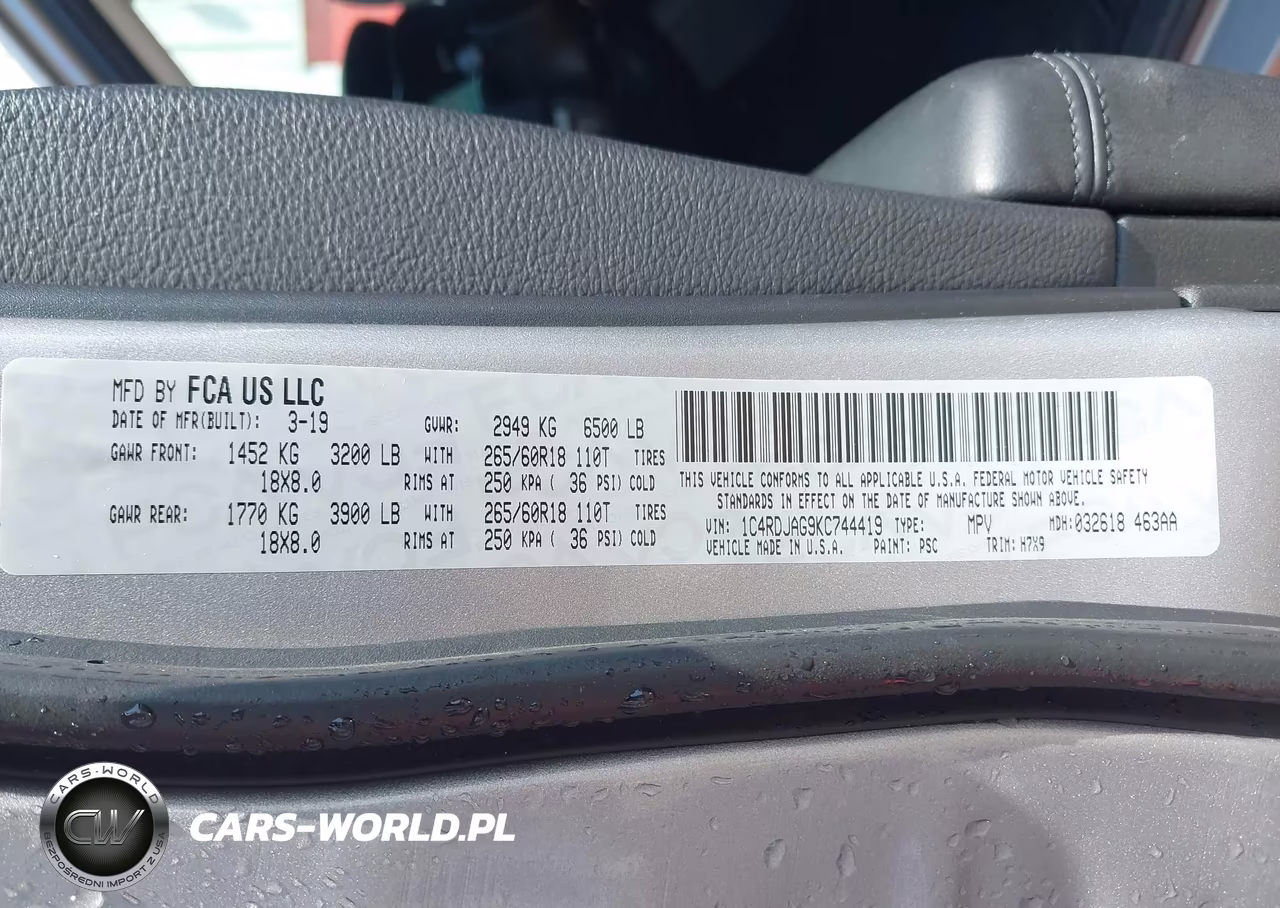 2019 Dodge Durango Sxt Awd VIN:1C4RDJAG9KC744419 - 9
