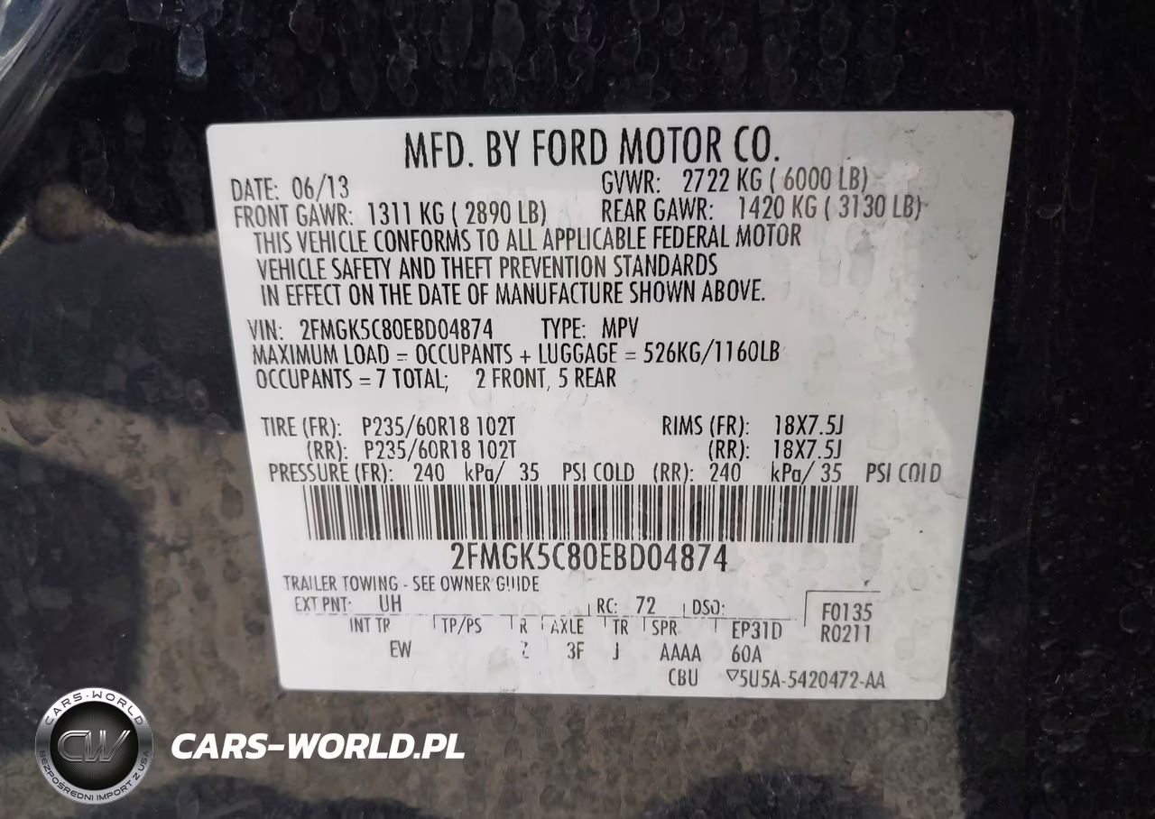 2014 Ford Flex Sel VIN:2FMGK5C80EBD04874 - 9