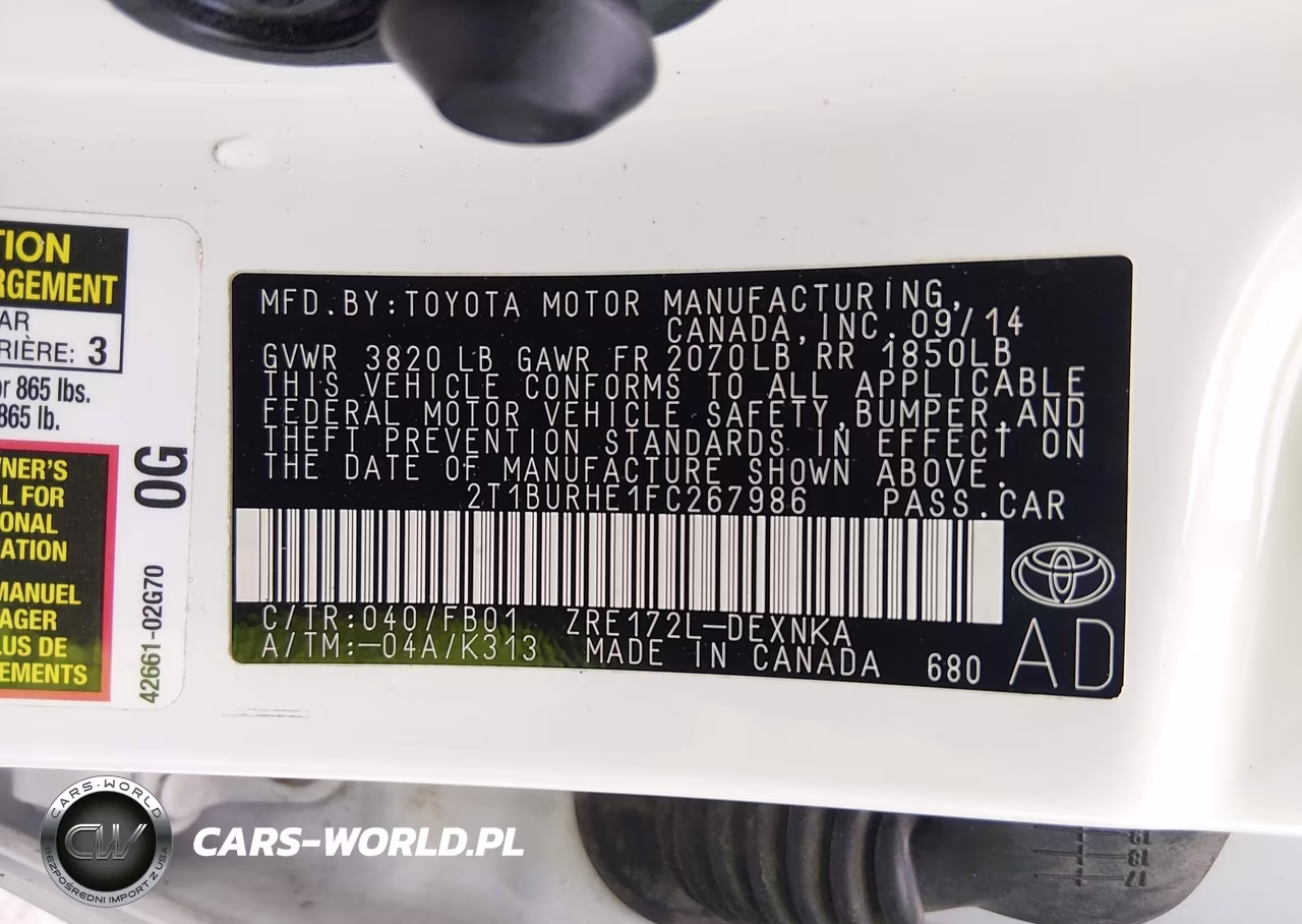 2015 Toyota Corolla Le VIN:2T1BURHE1FC267986 - 9