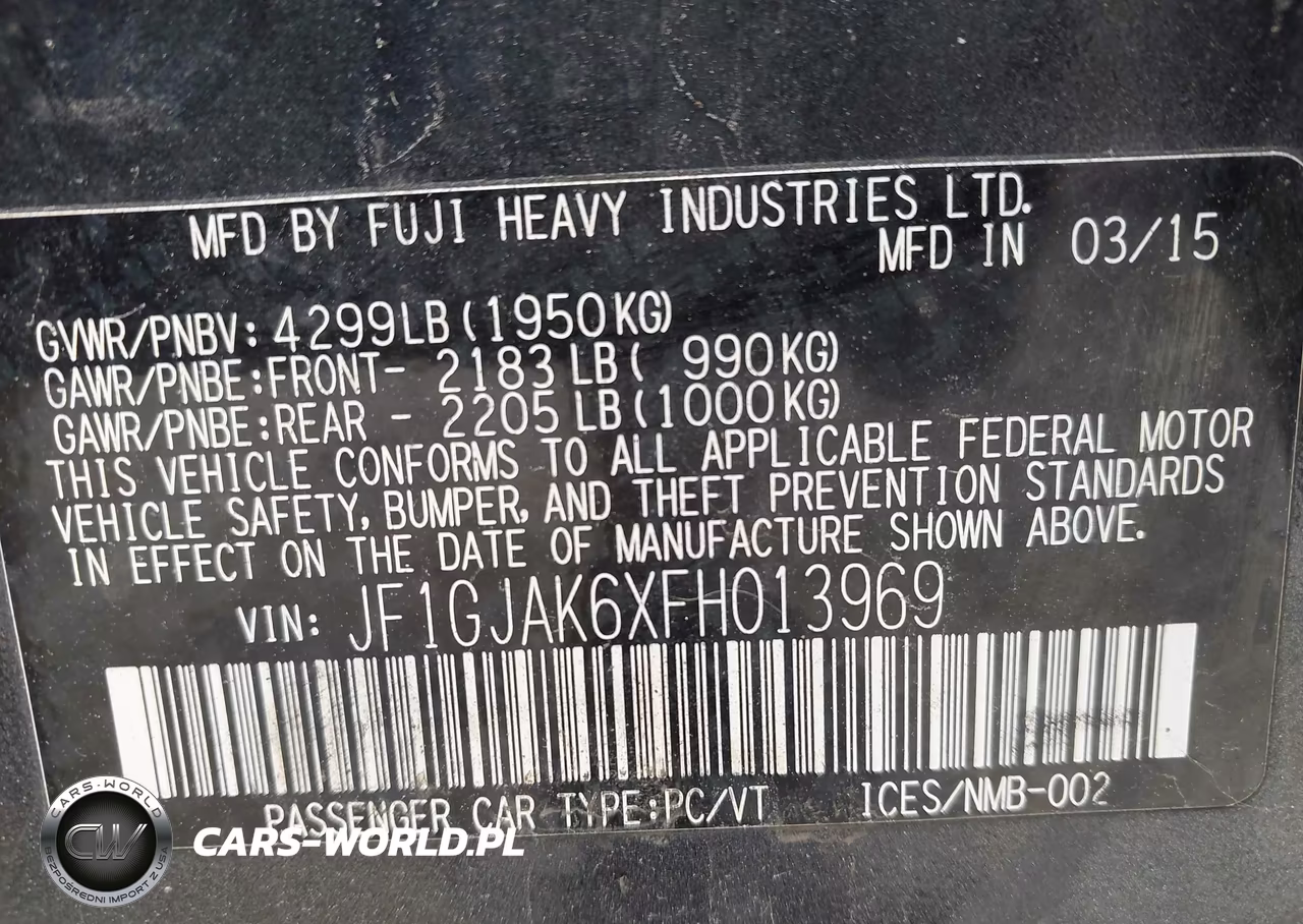 2015 Subaru Impreza 2.0I Premium VIN:JF1GJAK6XFH013969 - 9