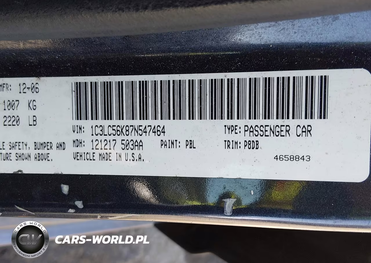 2007 Chrysler Sebring Touring VIN:1C3LC56K87N547464 - 9