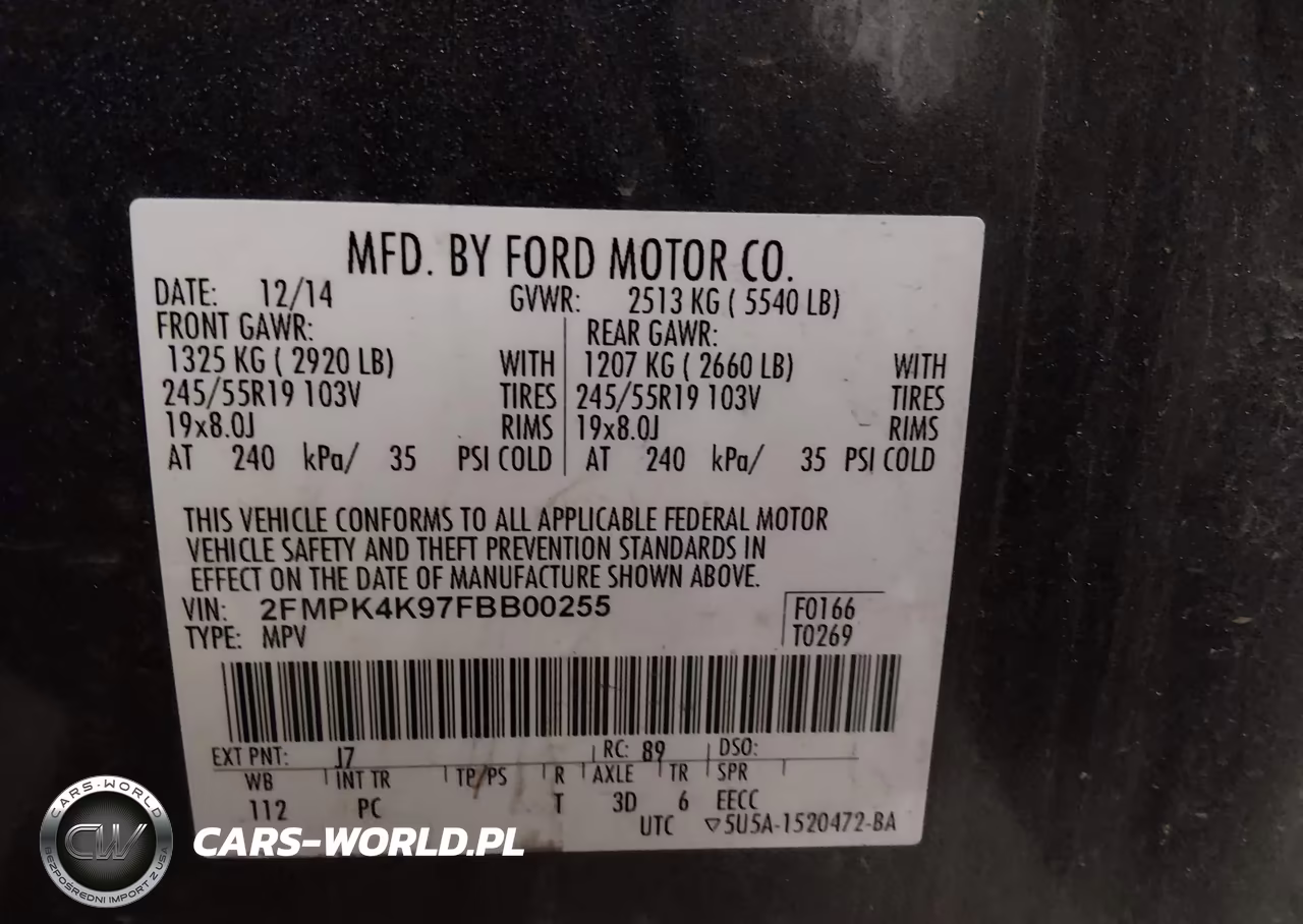 2015 Ford Edge Titanium VIN:2FMPK4K97FBB00255 - 9
