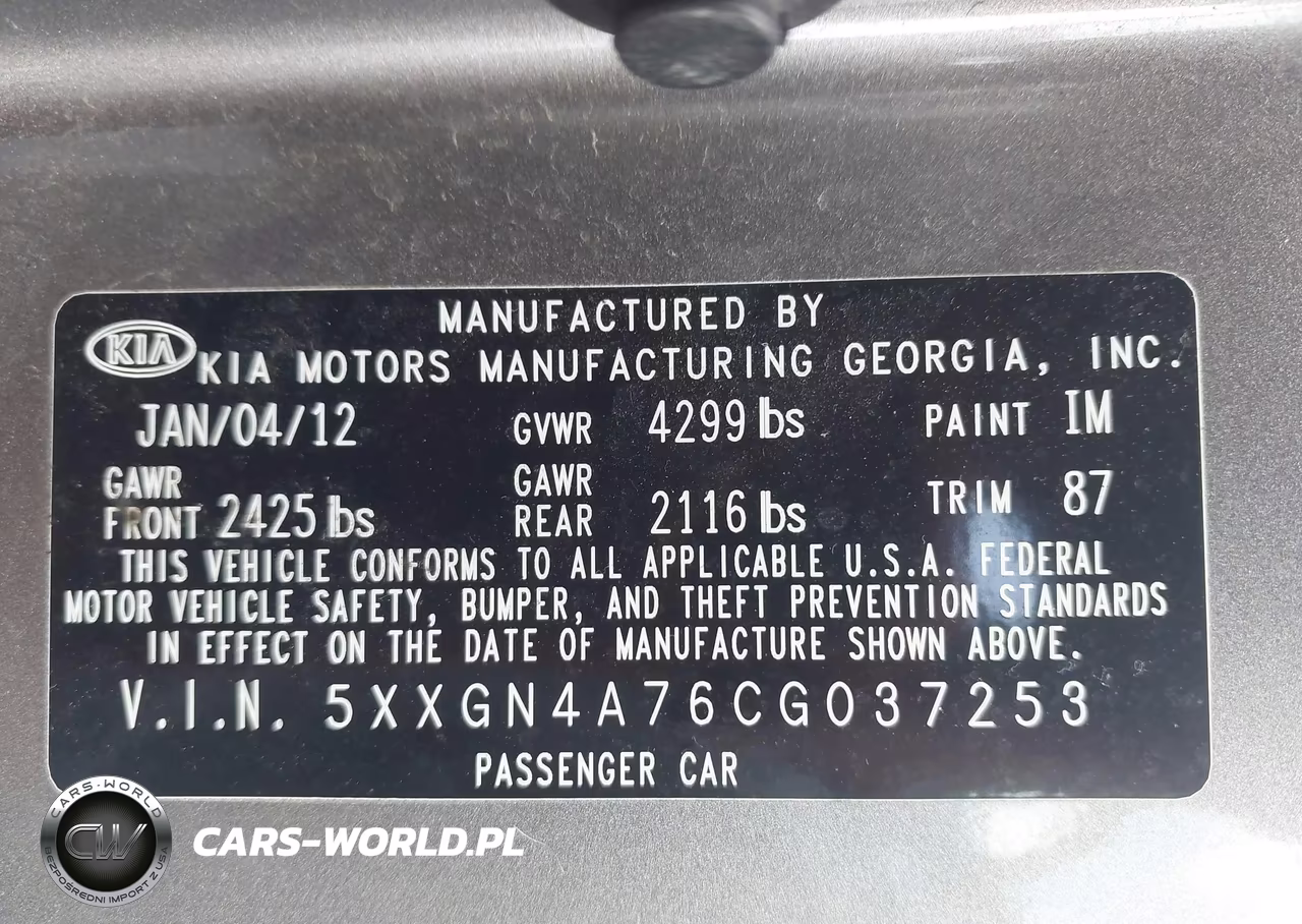 2012 Kia Optima Ex VIN:5XXGN4A76CG037253 - 9