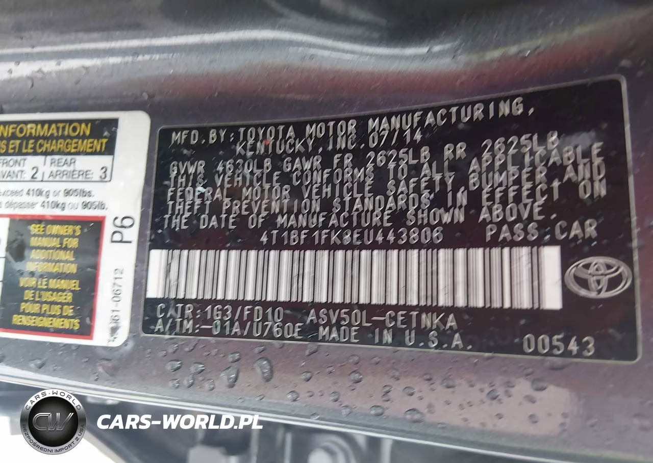 2014 Toyota Camry Le VIN:4T1BF1FK8EU443806 - 9