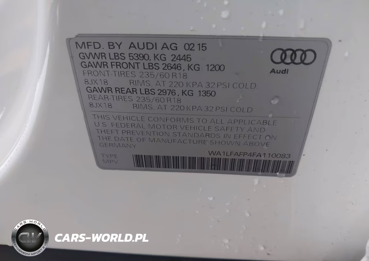 2015 Audi Q5 2.0T Premium VIN:WA1LFAFP4FA110083 - 9