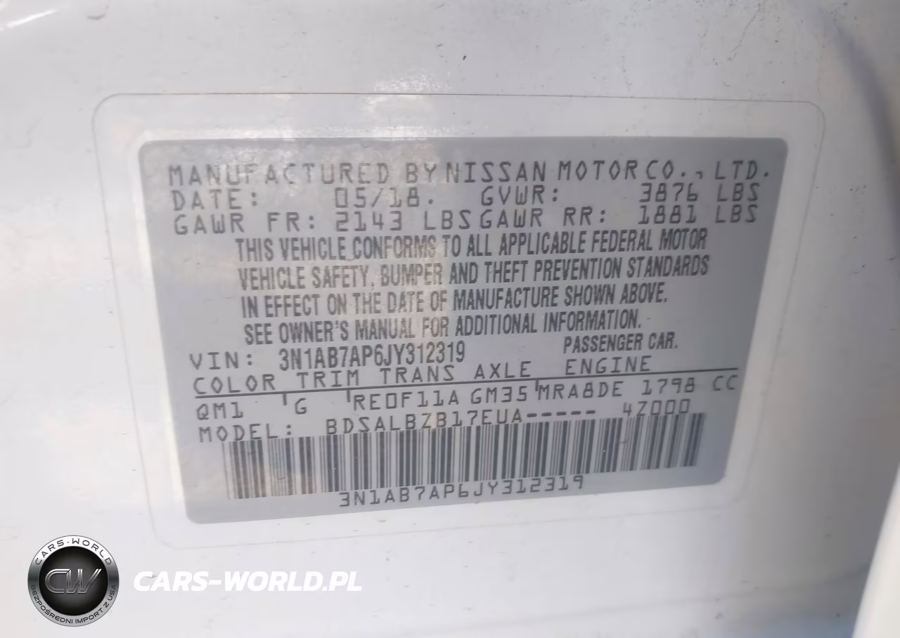 2018 Nissan Sentra S VIN:3N1AB7AP6JY312319 - 9
