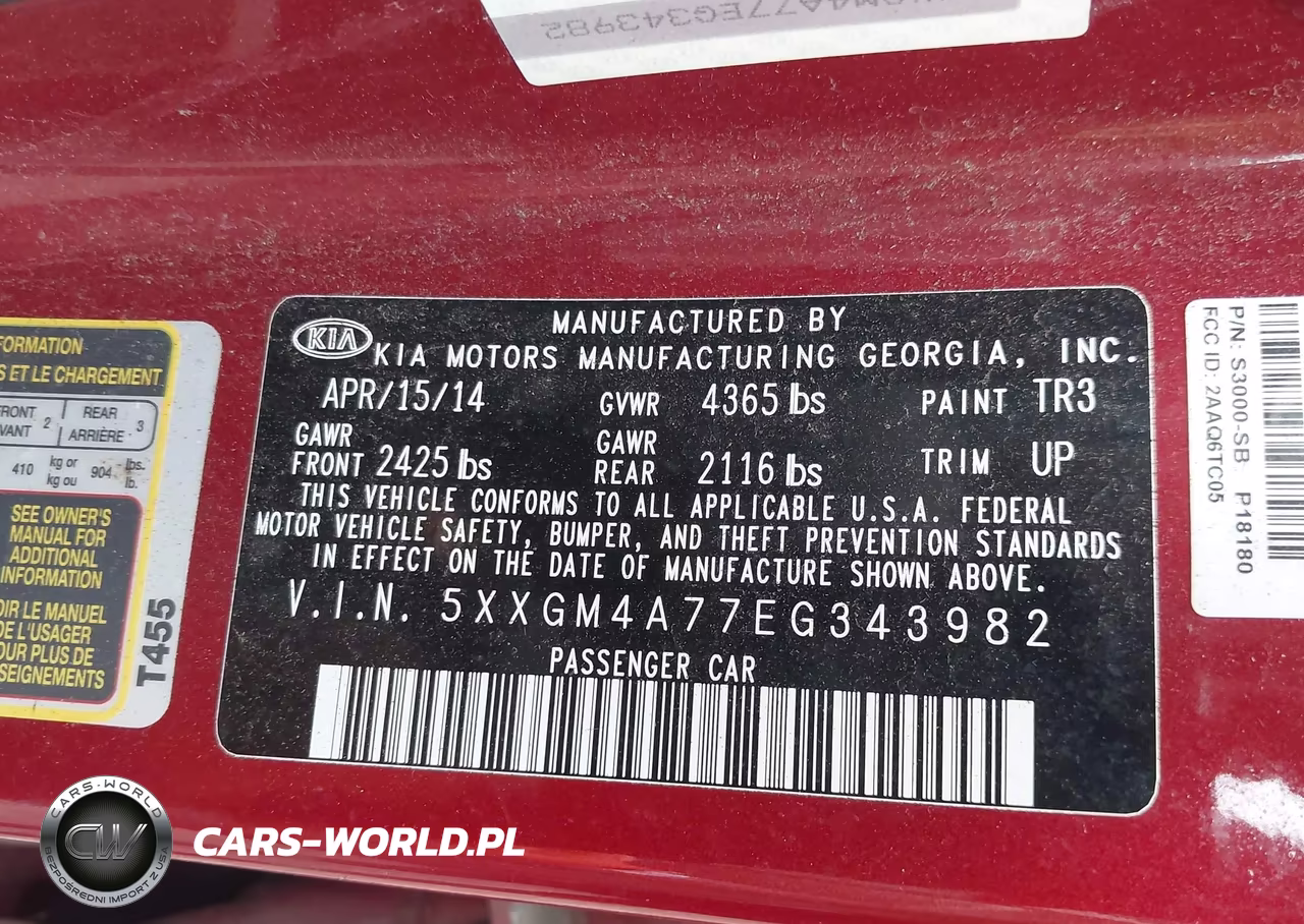 2014 Kia Optima Lx VIN:5XXGM4A77EG343982 - 9