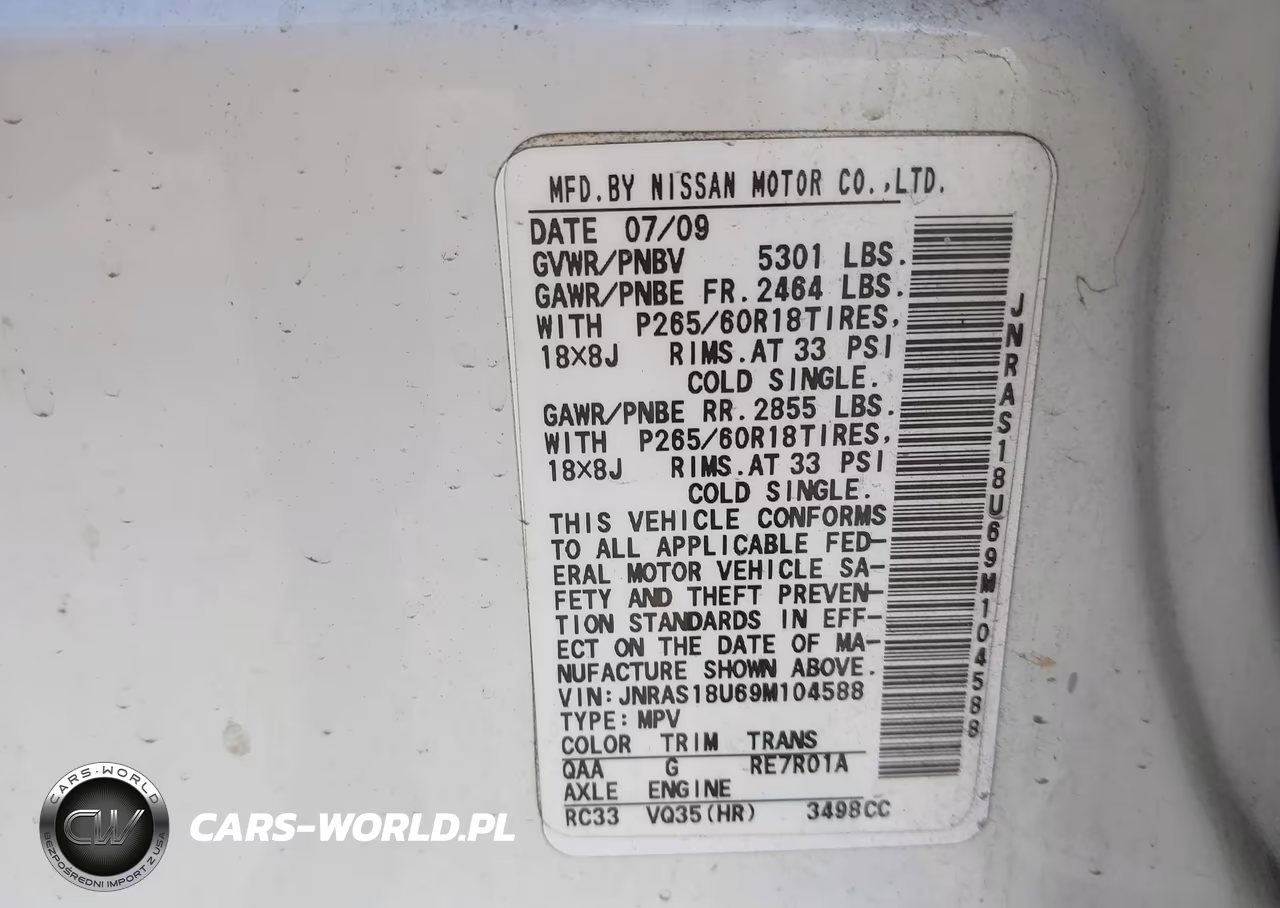 2009 Infiniti Fx35 VIN:JNRAS18U69M104588 - 9
