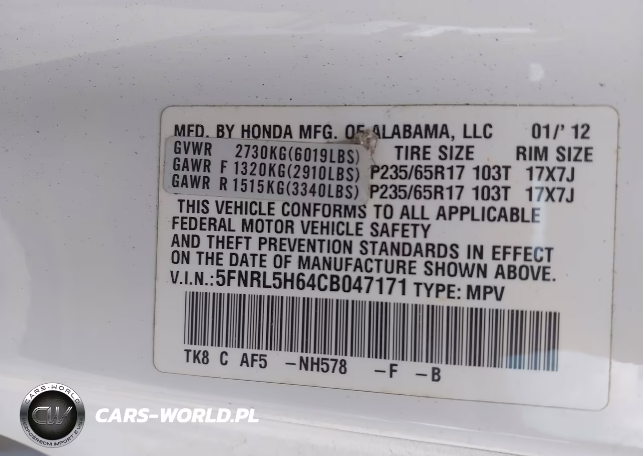2012 Honda Odyssey Ex-L VIN:5FNRL5H64CB047171 - 9
