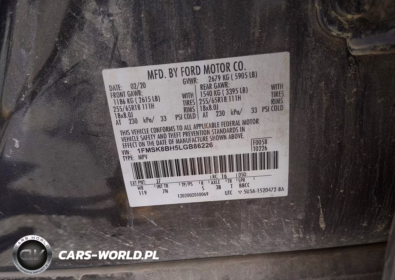 2020 Ford Explorer VIN:1FMSK8BH5LGB86226 - 9