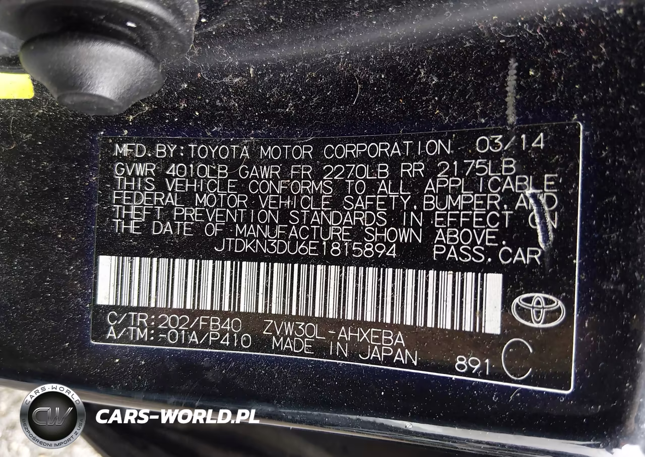 2014 Toyota Prius Two VIN:JTDKN3DU6E1815894 - 9