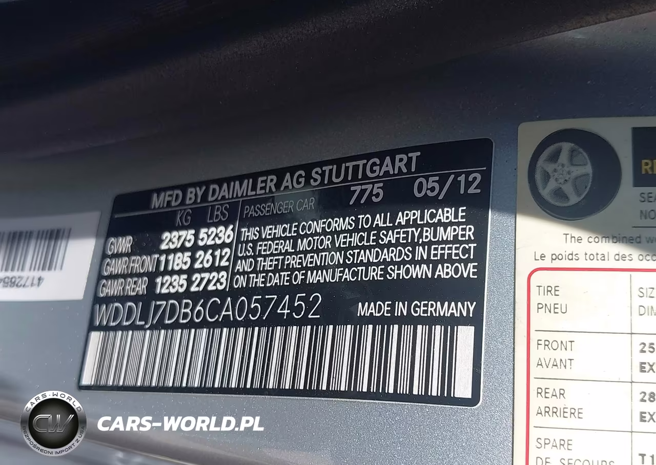 2012 Mercedes-Benz Cls 550 VIN:WDDLJ7DB6CA057452 - 9