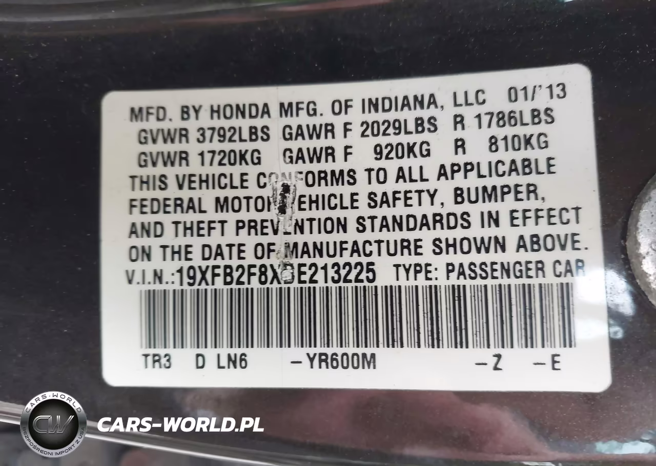 2013 Honda Civic Ex VIN:19XFB2F8XDE213225 - 9