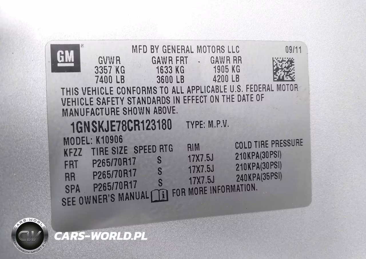 2012 Chevrolet Suburban 1500 Lt VIN:1GNSKJE78CR123180 - 9