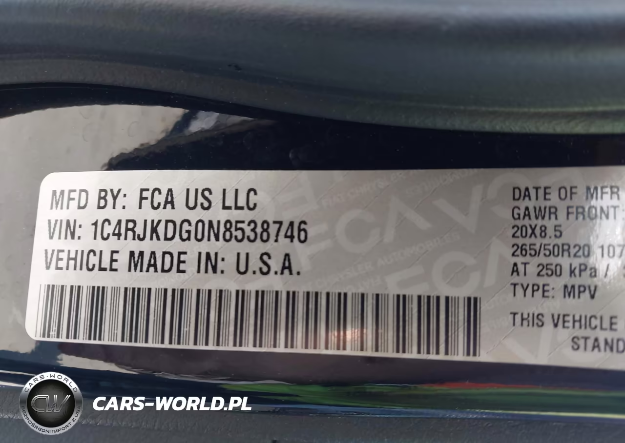 2022 Jeep Grand Cherokee L Overland 4X4 VIN:1C4RJKDG0N8538746 - 9