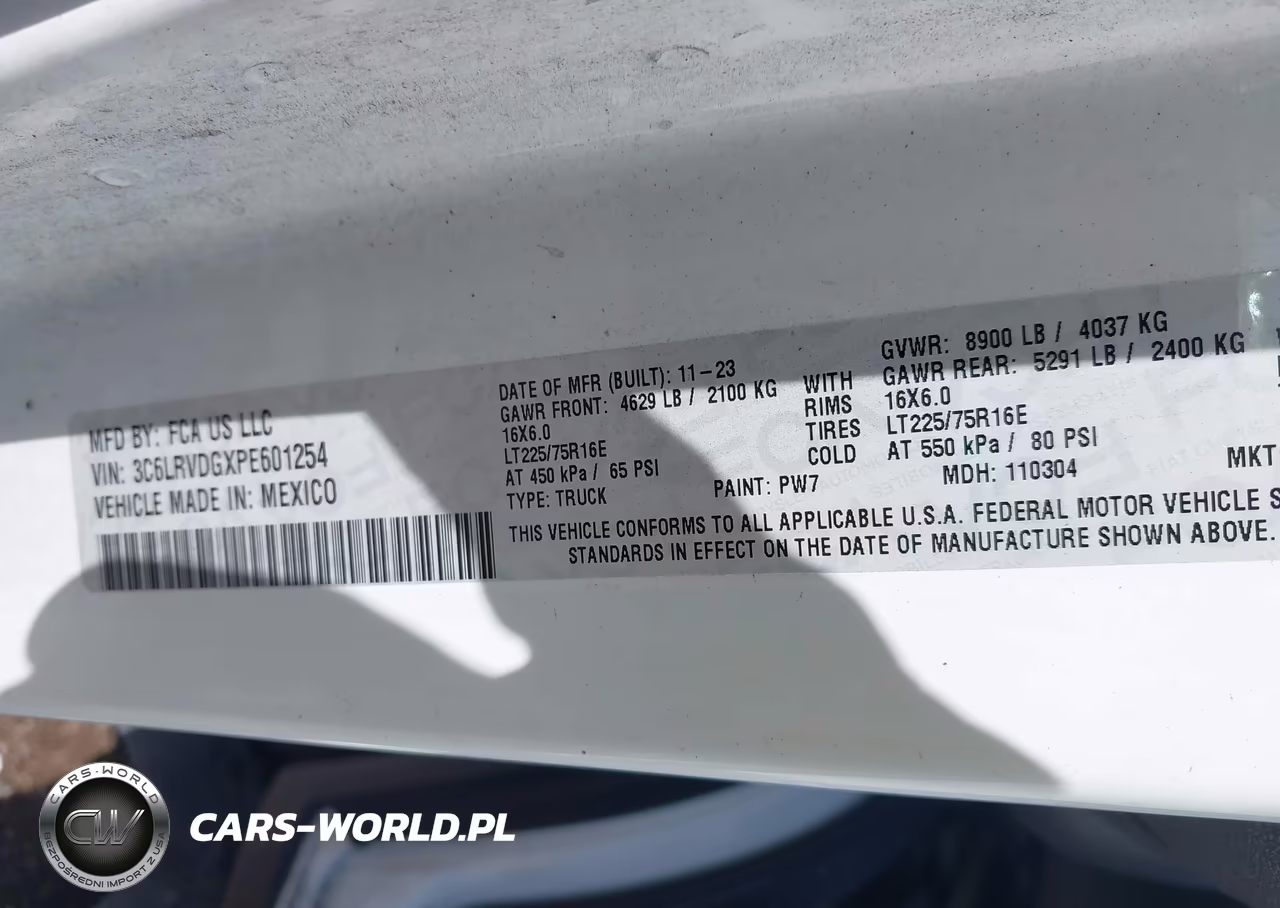2023 Ram Promaster 2500 High Roof 159 Wb VIN:3C6LRVDGXPE601254 - 9