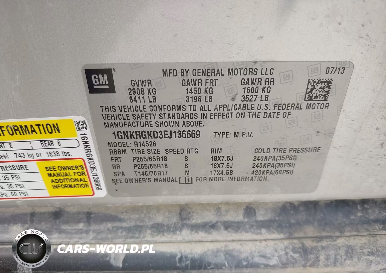 2014 Chevrolet Traverse 1Lt VIN:1GNKRGKD3EJ136669 - 9