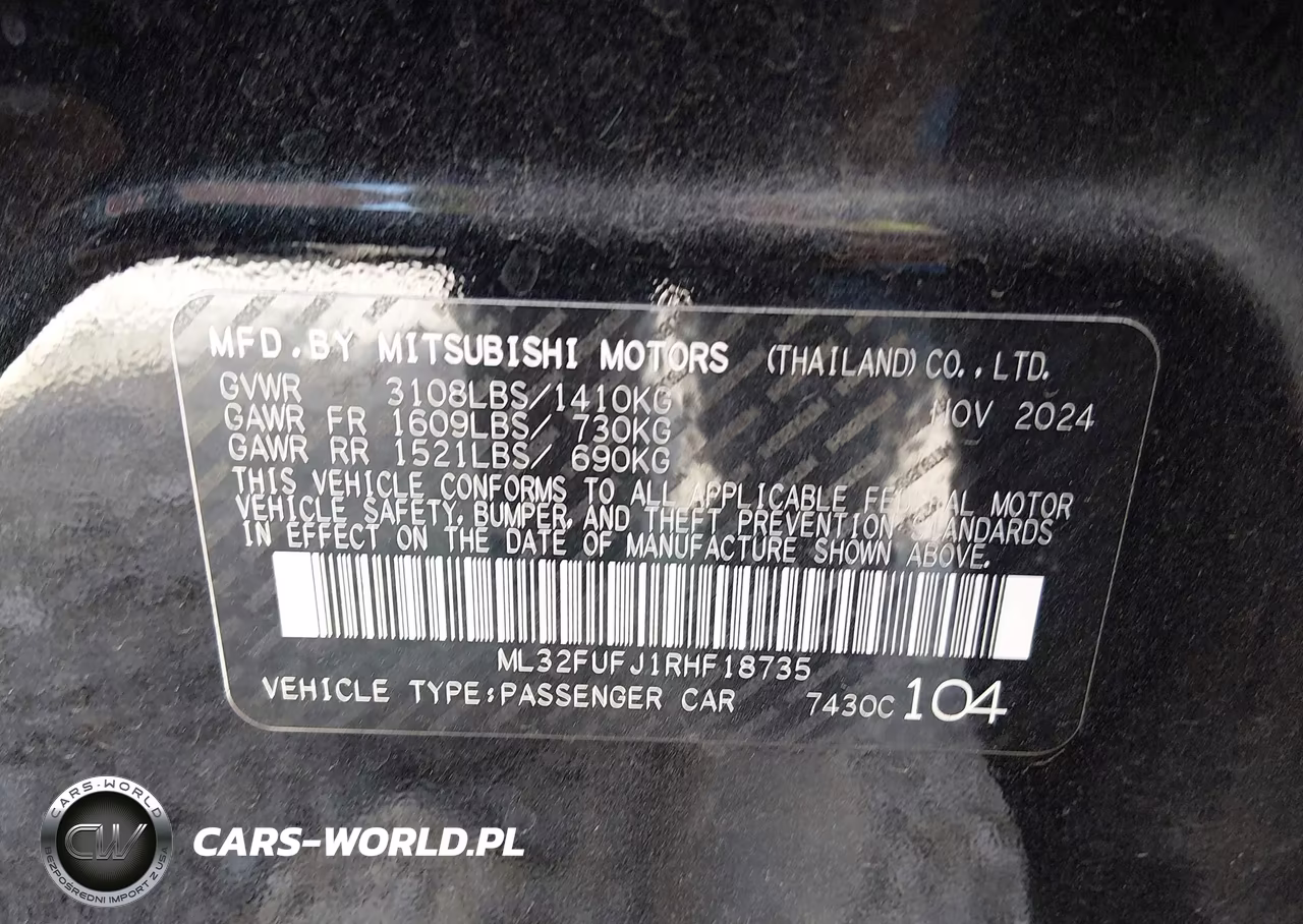 2024 Mitsubishi Mirage G4 Black Edition VIN:ML32FUFJ1RHF18735 - 9